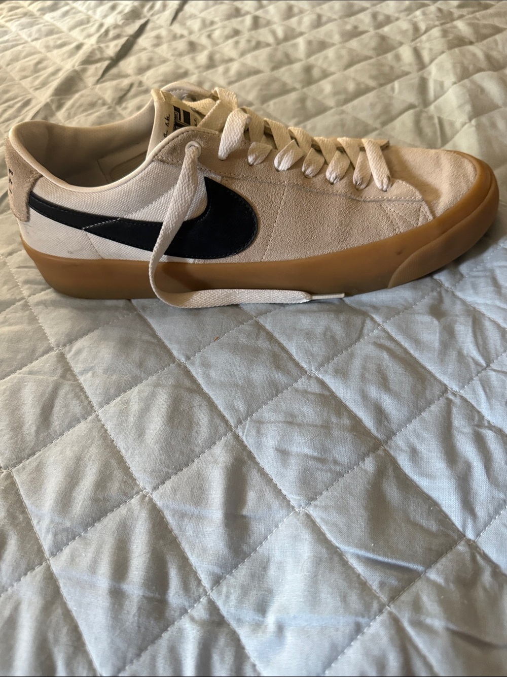 Nike Men’s Tan Suede Sneakers with Black Swoosh and Gum Sole - Picture 3 of 6